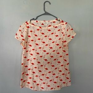 Kate Spade Pink Flamingo Bird Blouse